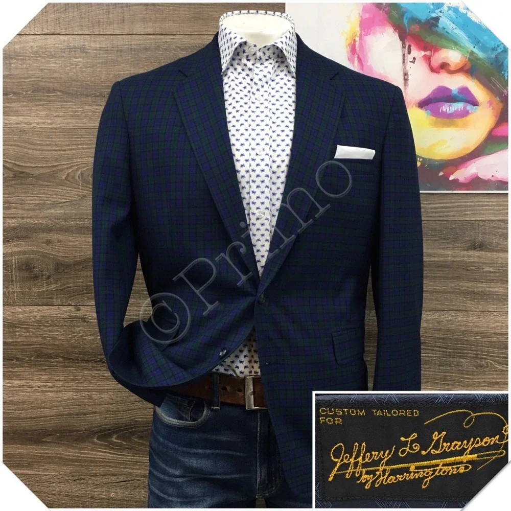 VINTAGE Mens Bespoke Blazer Sport Coat Casual‎ Jacket Size 44R Wool Suit USA